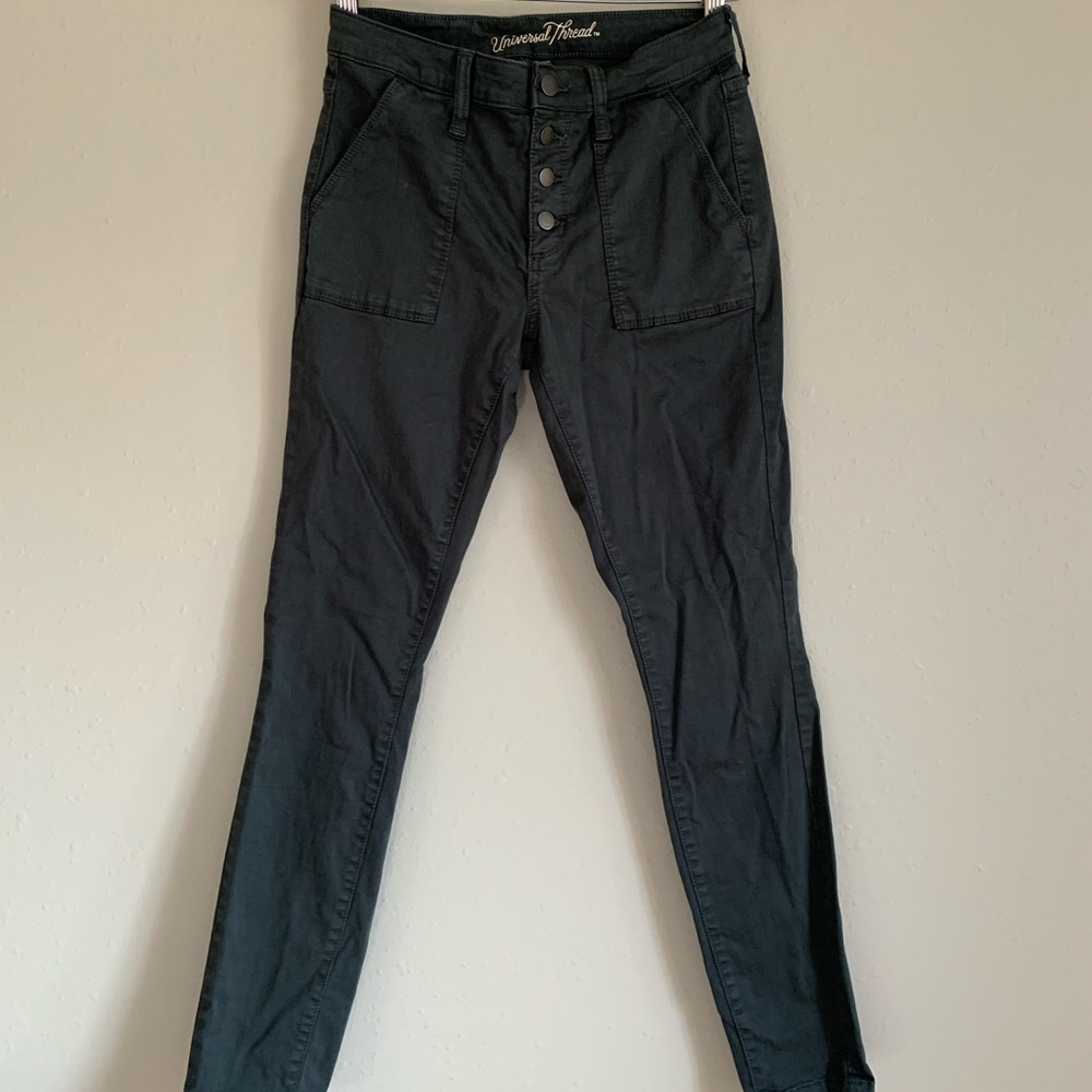 Olive green high waisted jeans
